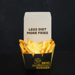 Papas fritas con cheddar